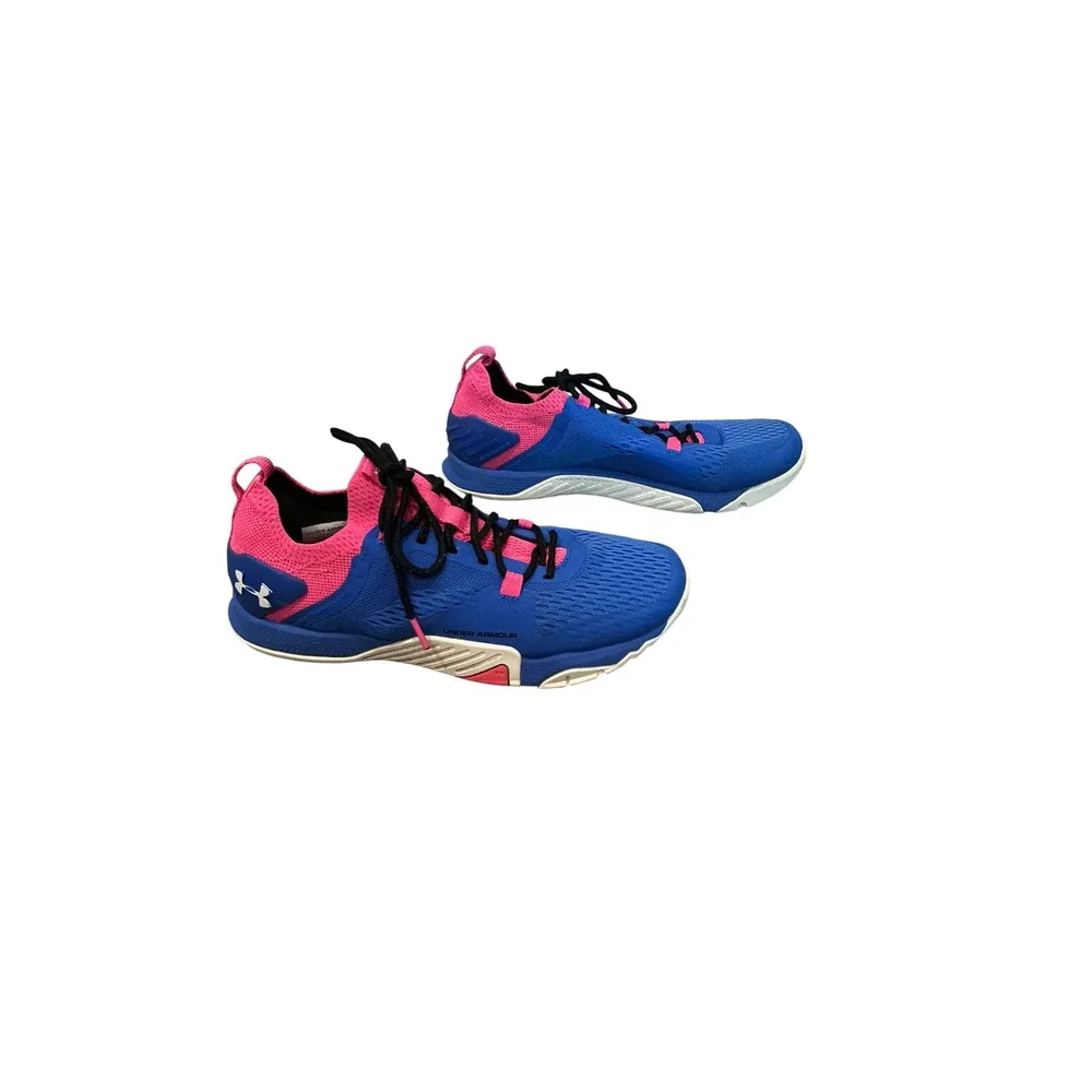 Under Armour TriBase Reign 2 Mens 7.5 EU 40.5 Blue Pink Training Shoes Running
